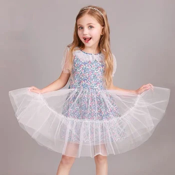 

SAILEROAD Floral Voile Dress 2-12Year Kids Baby Girl Clothes Print Dresses Big Girls Party Wedding Dress Summer School Dress
