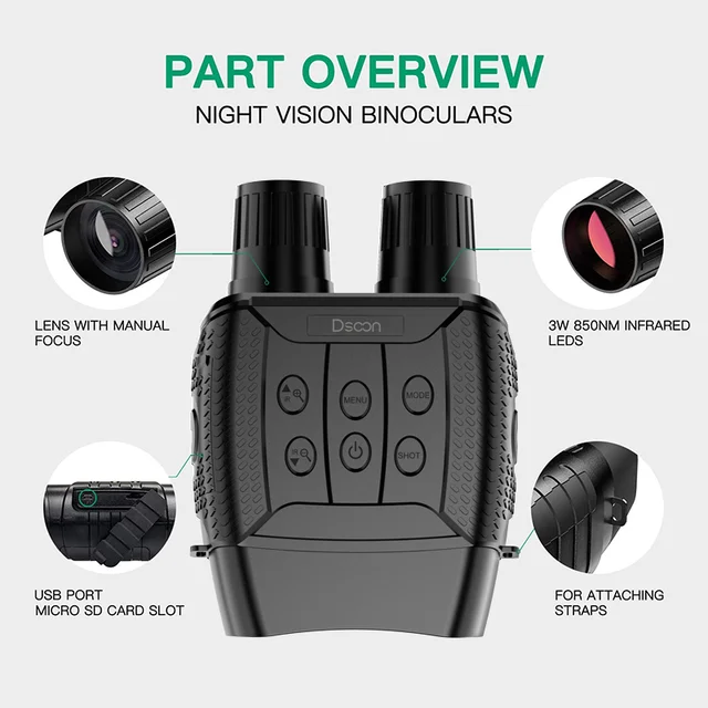 Night Vision Binoculars NV3182 Infrared Digital Hunting Telescope 3