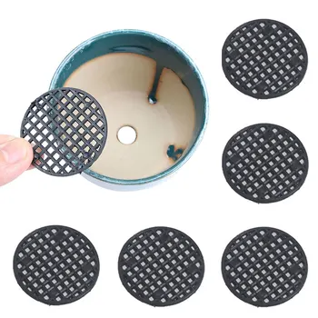 

100pcs/bag Bottom Grid Mat Accessory Flowerpot Mesh Pad Balcony Home Breathable Leakproof Protection With Drainage Hole Durable
