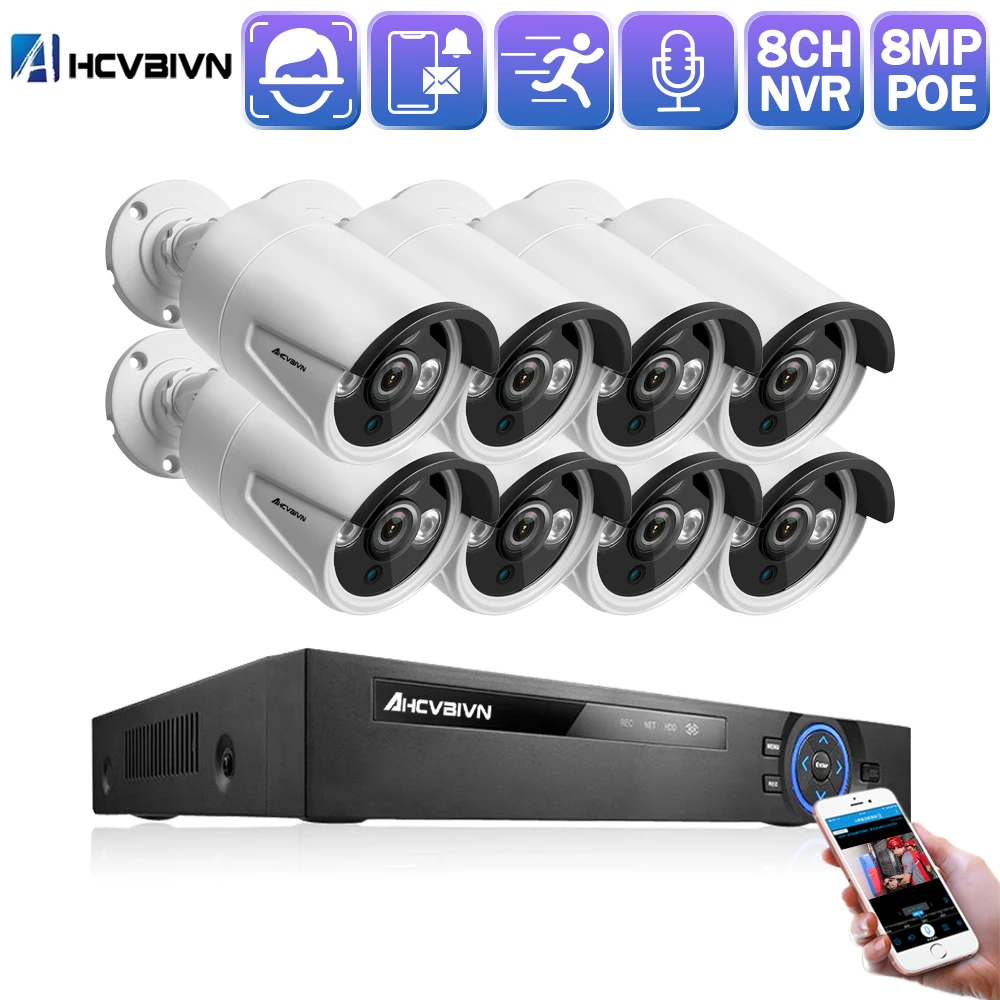 

Real time face detection Security System 8CH NVR Kit POE IP Camera IR Outdoor IP66 Motion Detection CCTV Video Surveillance Kits