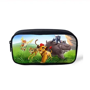 

Hot The Lion Guard Cartoon Pencil Bag Polyester 3D Printing Stationary Bag Students Pen Pouch Holder Kawaii Roll School Pencase