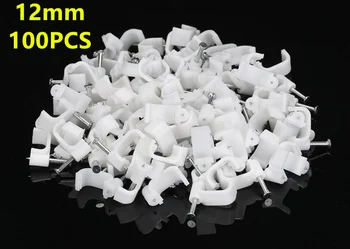 

14MM square Path Circle cable clips cable nail wire clips 100PCS/bag 14mm cable clips square white