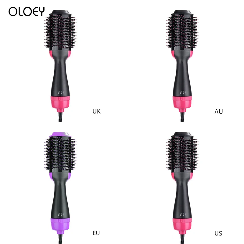 Multifunctional 2 In1 Hair Dryer Volumizer Rotating Hair Brush Roller Rotate Styler Comb Styling Straightener Curling Party Gift