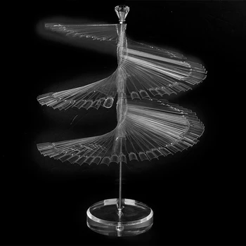

Pro Spiral Fan Shape Display Stand Holder for 120pc False Nail Art Polish Board Tips Stick