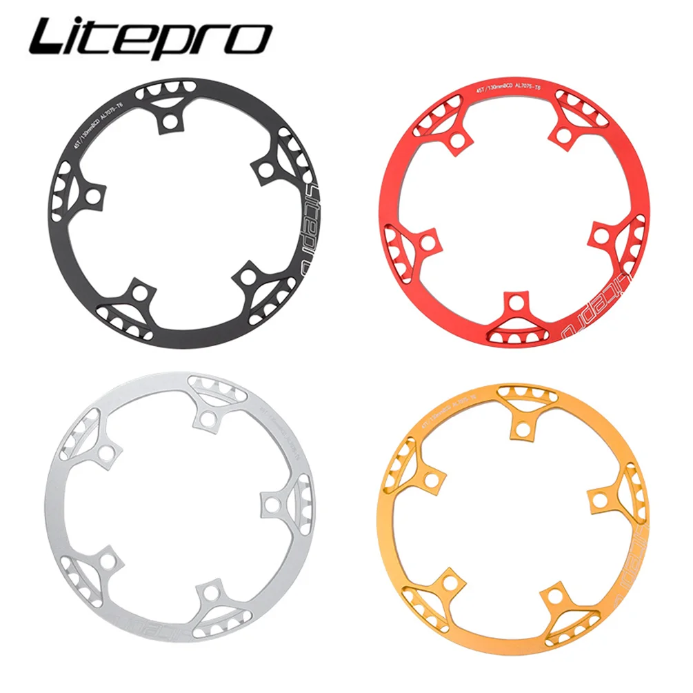

Litepro BMX Bicycle BCD130 Single Disc Gear Round Plate Crankset 45/47/53/56/58T Folding Bike Chainwheel Crank Chainring