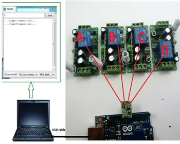 

AK029*4+BX003*1 433MHz 1 Transmitter module & 4 Wireless Relay Controller for Arduino UNO MEGA2560