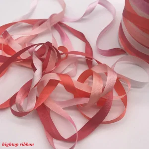 V712 7mm silk ribbon variegated color, real pure mulberry silk woven double face taffeta silk ribbons for embroidery high quality - Цвет: V712