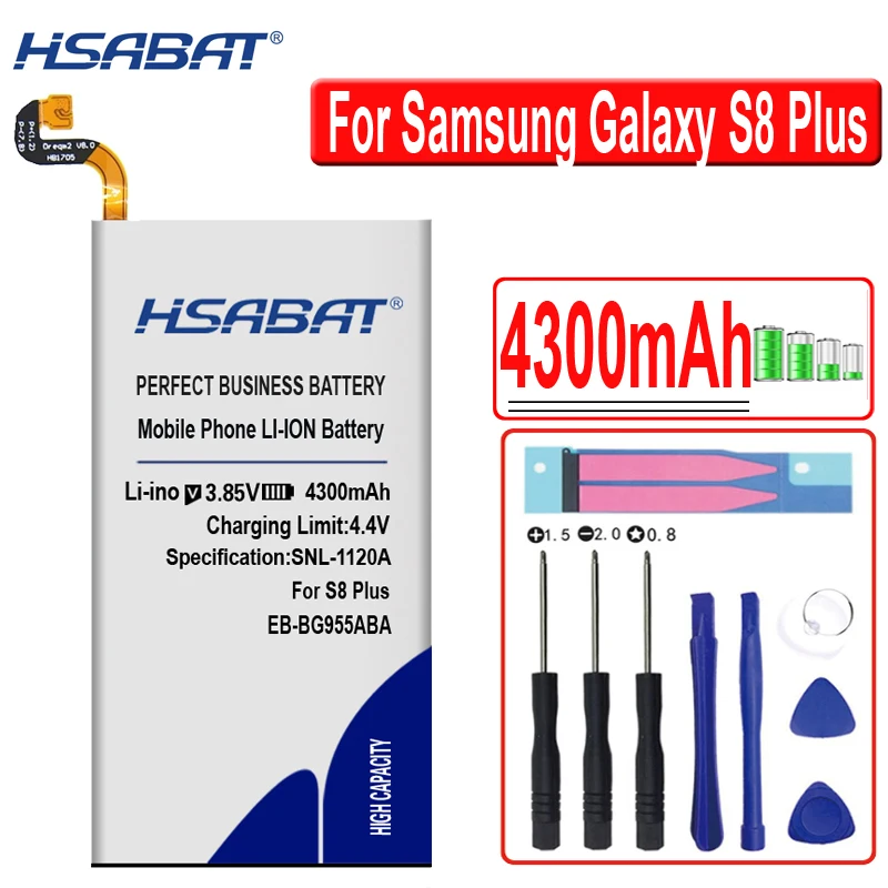 HSABAT EB-BG955ABA 4300 мА/ч, Батарея для samsung GALAXY S8+ G9550 S8 плюс S8Plus SM-G9 SM-G955 G955