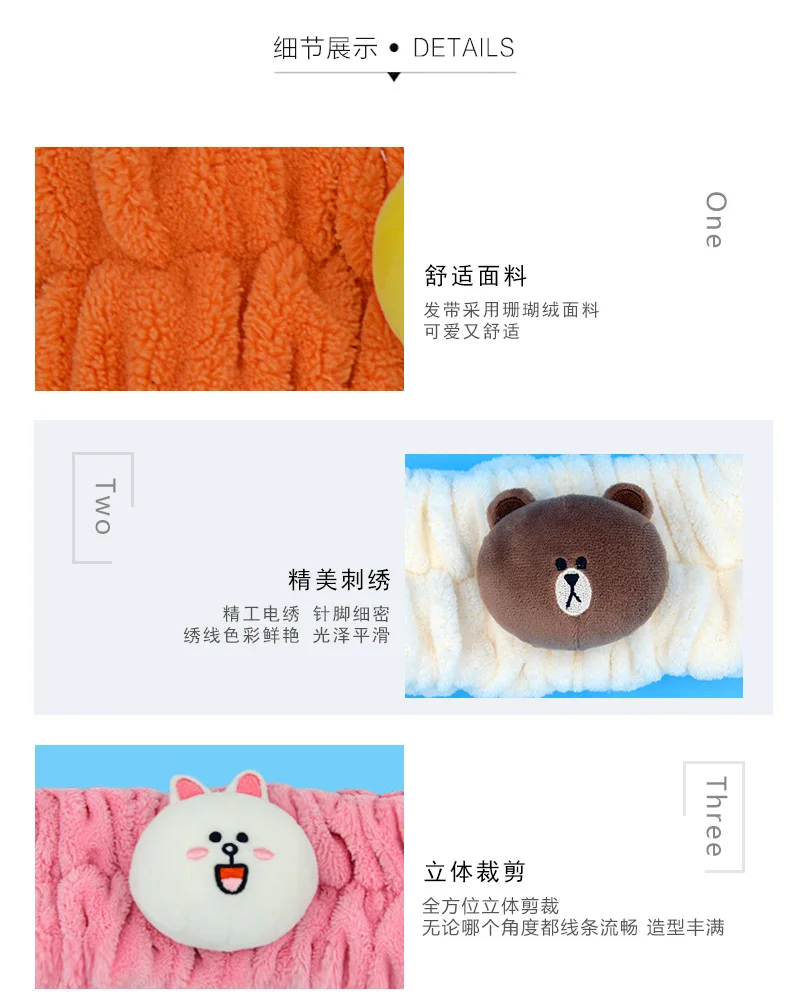Changyi официальная Авторизованная линия, натуральная пряжа коричневого медведя, повязка для волос для мальчиков и девочек, повязка для мытья лица