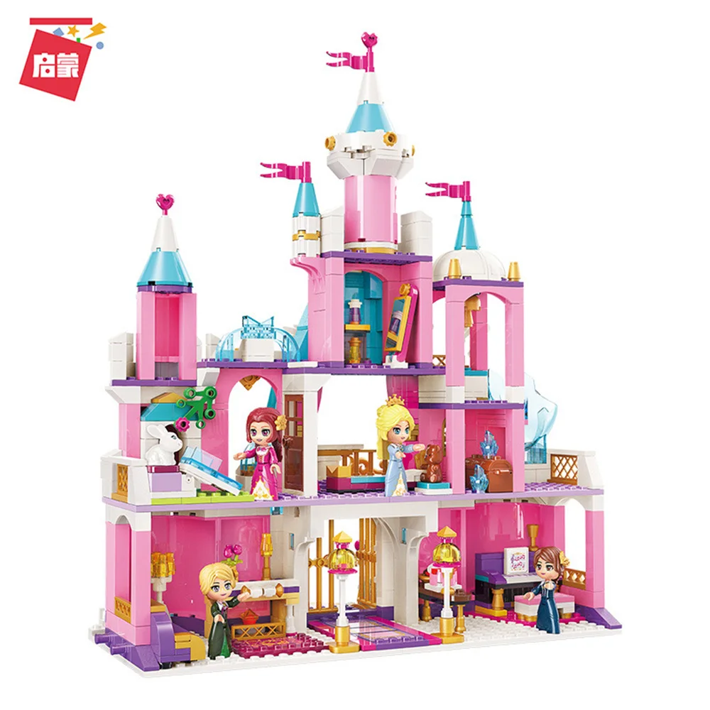 801pcs Princess Leah Snow Swan Castle Fit  Friends Set Mini figures Educational Building Blocks Toys Creative Girls