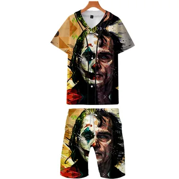 

Halloween Horror Movie Men Hawaiian Shirt Male Sets Haha Joker Basketball Shirts+shorts Set Summer 2019 Costumes Shirt Homme