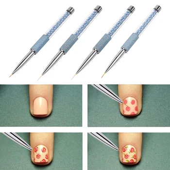

1pc Nail Art Painting Pen 3D Tips DIY Draw Fine Lines or Special Patterns on Nails Flower Line GridTool 4 Sizes