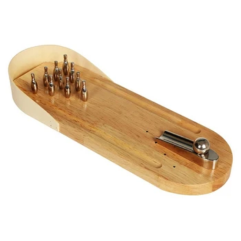 

Mini Bowling Toy Wooden Desktop Indoor Outdoor Bowling Game Set Classic Desk Ball Board for Kids Adults