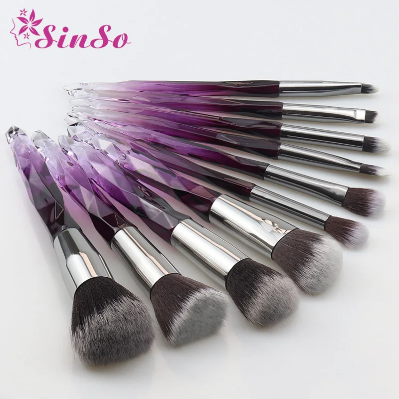 

SinSo Professional Makeup Brushes Set 5/10pcs Crystal Make Up Brushes Tool Foundation Powder Blush Eyebrow Lip Cosmetic Brush