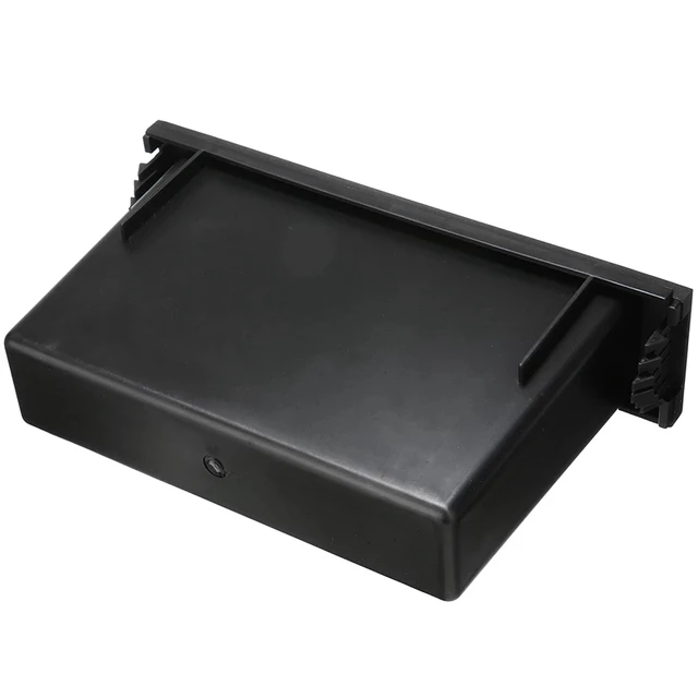 Porte-gobelet Universel Pour Voiture + Boîte De Rangement - Pour Emplacement Radio Double DIN, Noir, 175x125x45 Mm