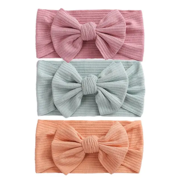 3Pcs/Lot Baby Headband Sets Bow Baby Girl Nylon Headbands Twist Cable Soft Knot Turban Kids Headwear Baby Accessories Haarband 15