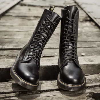 

Men Long Tube Non-Slip Waterproof Shoes Rain Boots Plush Warm Fishing Shoe Male Outdoor Gardening Large Size sapato masculino