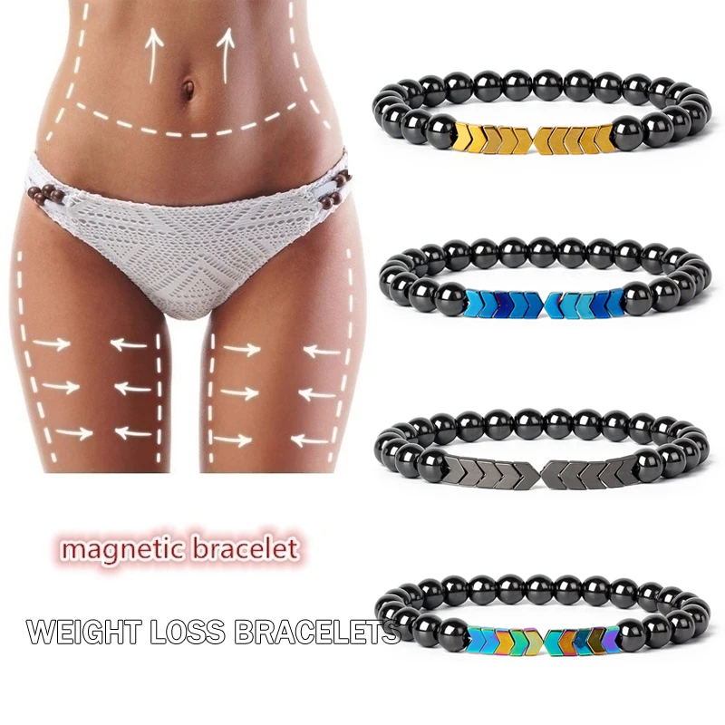 Hematite Magnetic Bracelet Man Weight Loss Bracelet Natural Stone Magnetic Bracelet Slimming Woman Health Care Therapy Jewelry