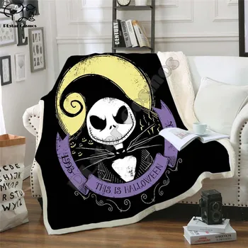 

The Nightmare Before Christmas Jack Skull Sherpa Blanket Plush Velvet Warm Sheet Cartoon Office Nap Blanket JACK-0012
