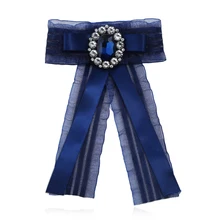 Новая мода корейский женский Европа США Британский колледж Ветер алмаз лук винтажная тканевая брошь для рубашки булавка