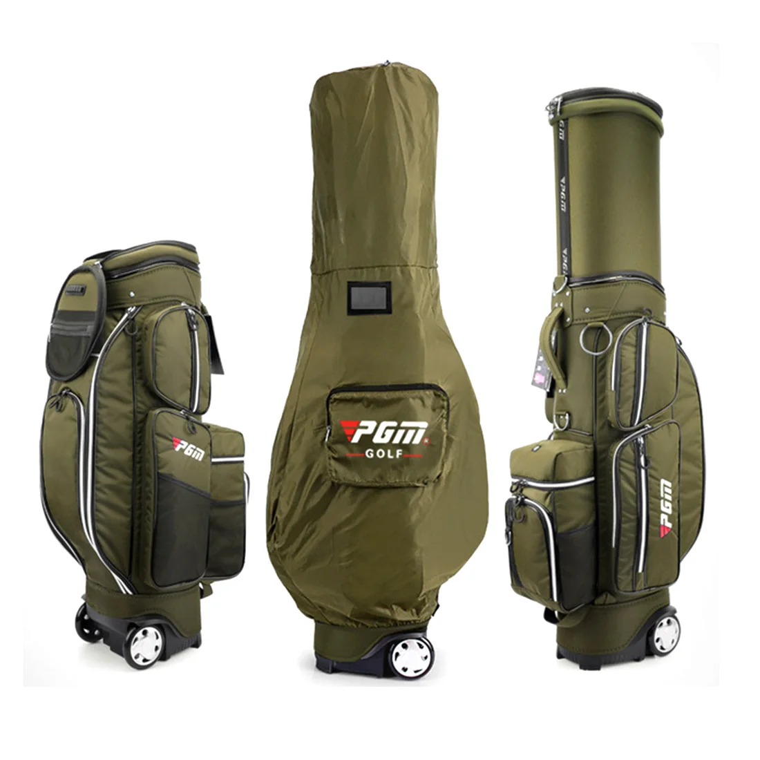 PGM сумка для гольфа, сумка для переноски, сумка для гольфа на колесах, дорожная сумка с дождевиком, школьная игра, образование, Рождественский подарок-оливковый/темно-синий