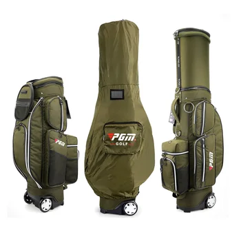 

PGM Golf Bag Golf Carry Bag Wheeled Golf Travel Bag With Rain Cover School Play Education Christmas Gift - Olive Drab/Dark Blue