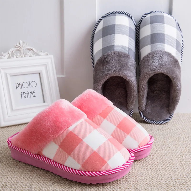 

Cotton Slippers Men's Winter Habitat Home Thick Bottomed Anti-slip Couples Indoor Plush Slipper Women's Winter Time of Childbirt