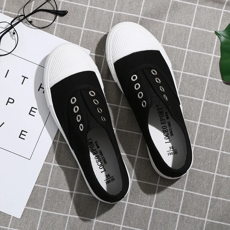

Thick Sole Canvas for Women Sneakers 2019 Fall Women Fashion Trainers White/black Sneakers Platform Casual Canvas Shoes Woman