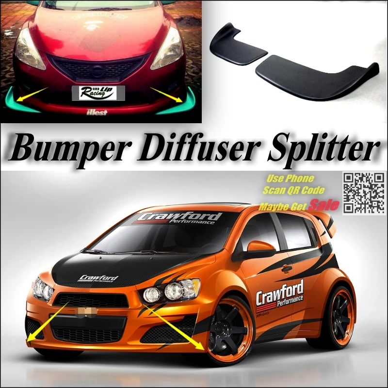 

Car Splitter Diffuser Bumper Canard Lip For Chevrolet Aveo Sonic Tuning Body Kit / Front Deflector Car Chin Fin Flap Body Change