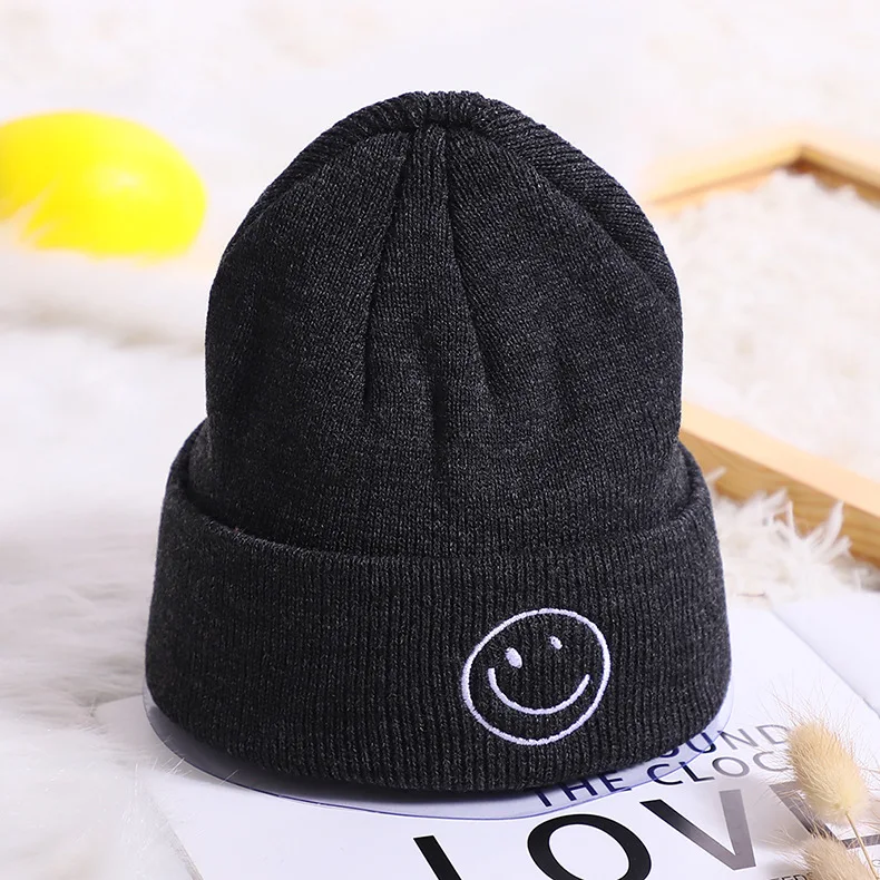 Новые осенне-зимние вязаные детские шапки Skullies Beanie Детские теплые шапки эластичная вязаная шапка в стиле хип-хоп детские шапки