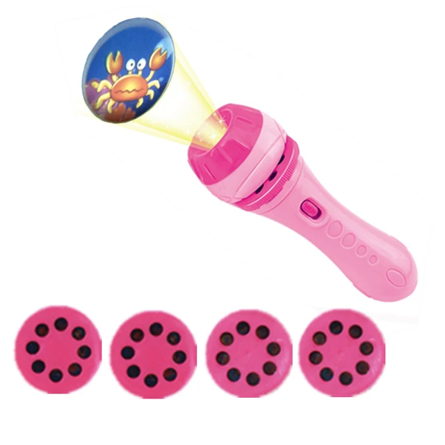 8 Colors Kids Flashlight Story Book Projector Torch Early Educational Light-up Toys Sleep Light Preschool Projection Lamp Gift 5