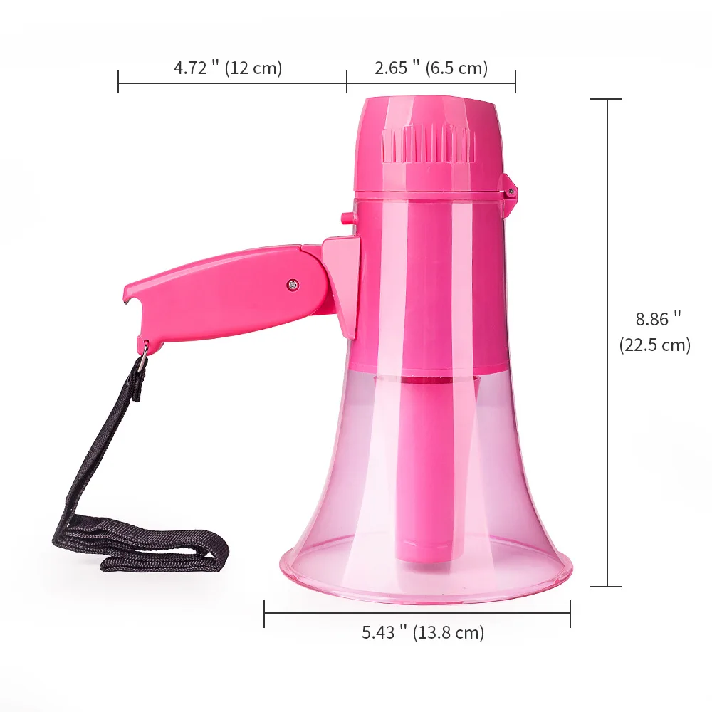 240S 녹음 USB 포트 휴대용 메가폰 Bullhorn 20 와트 전원 메가폰 스피커 내장 사이렌 및 알람 모드