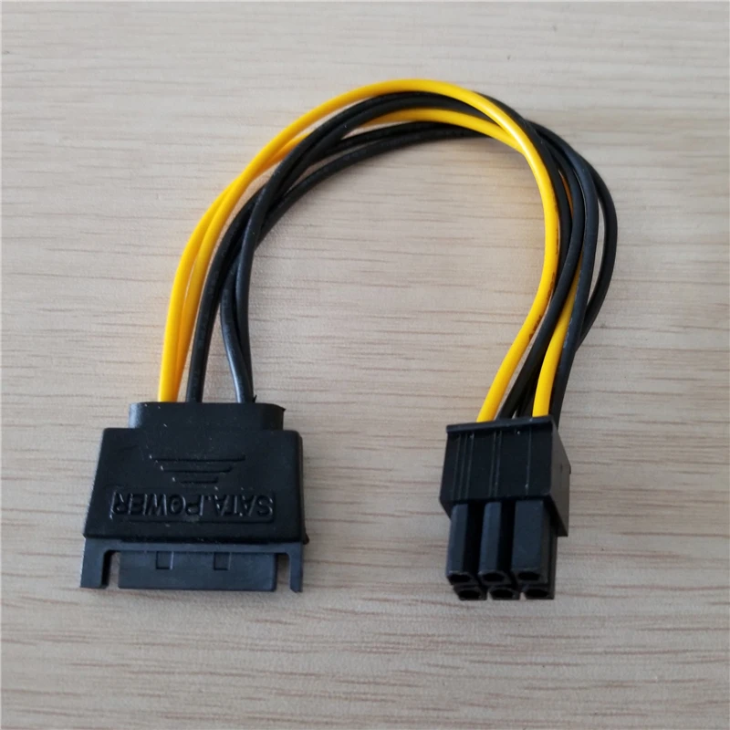 15Pin SATA к PCI E 6Pin адаптер питания кабель Шнур 18AWG провод для PCIe графическая