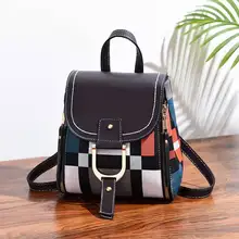 

High-end Elegant PU Leather Ladies Backpack New Trend Ladies Backpack Fashion Leisure Travel Large-capacity Plaid Multi-function
