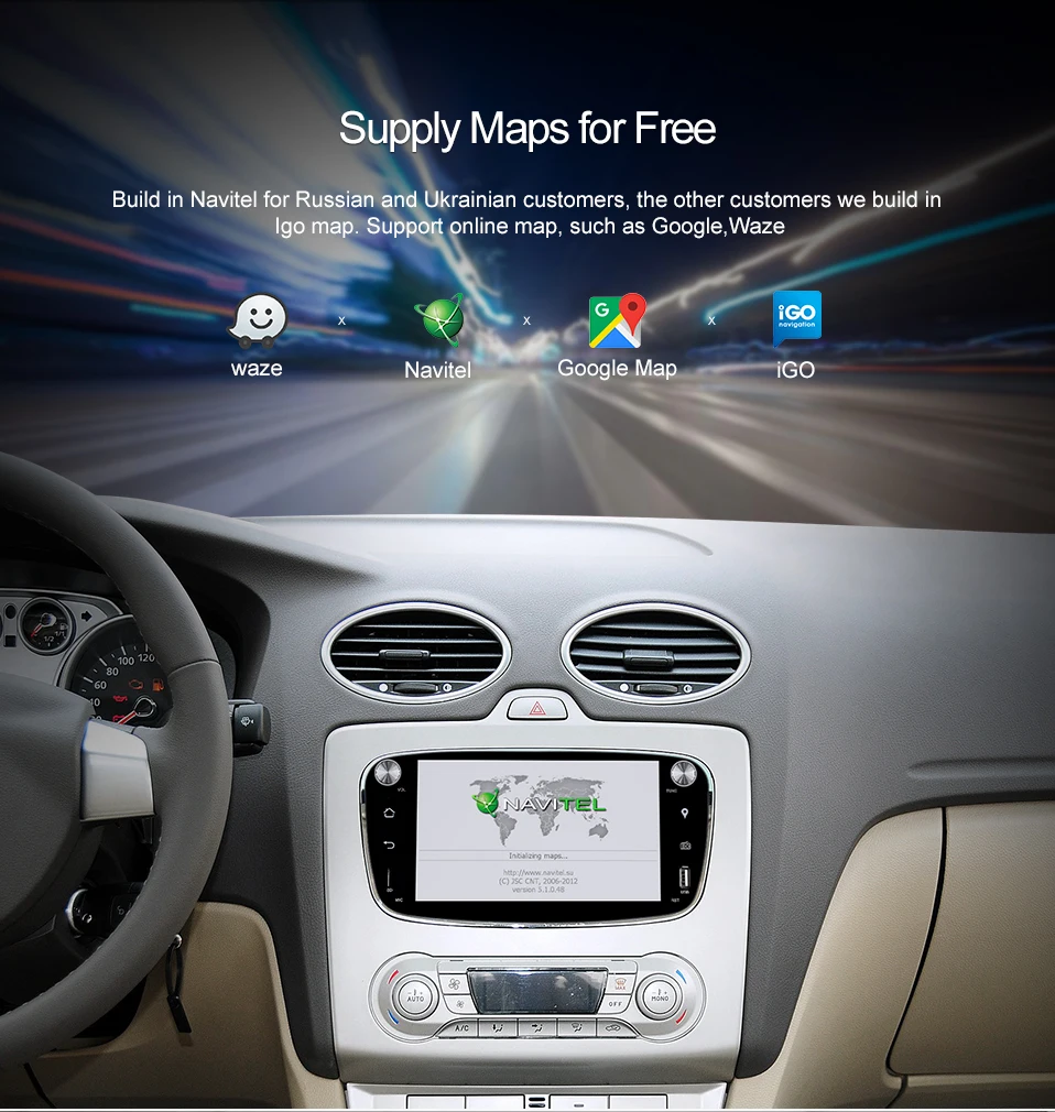 Sale uniway ALFKS7071  2G+32G  android 8.1 car dvd for focus ford mondeo ford kuga ford  S-MAX C-MAXcar radio 10