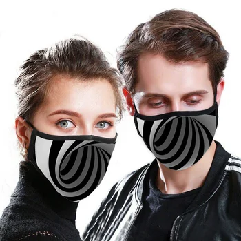 

3D Patterns Printed Face Mask Adults Mouth Masks Funny Anti-Dust Respirator Washable Reusable Cotton Unisex Mouth Muffle Mask