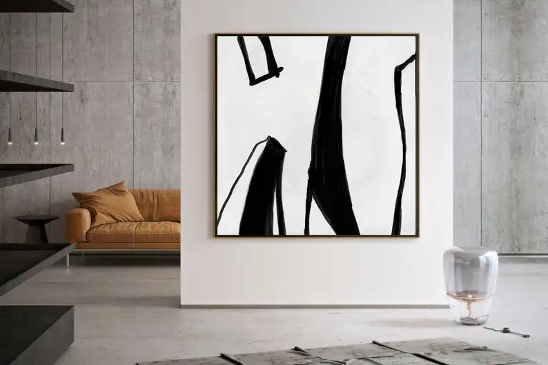 

Painting On Canvas Large Canvas Art Acrylic Painting Oversize Wall Art Modern Art Office Wall Decor Square Handmade
