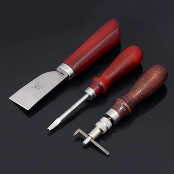 

6Pcs Leather Craft Tool Kit Edge Beveler Punching Cutting Leathercraft
