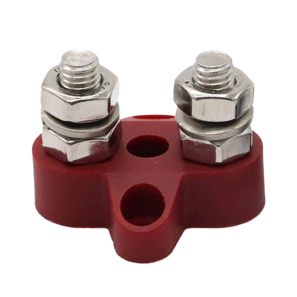 Red Junction Block Power Post Stainless Steel Insulated Terminal Stud M8