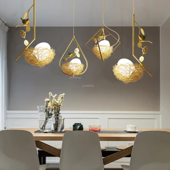

Modern LED Bird's Nest Glass Pendant Lights Nordic Living Room Hanging Ceiling Lamps Bedroom Decor Suspension Pendant Lamp