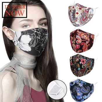 

Adult Women Floral Print Adjustable Washable Breathable Safet Protect Haze Mask Mascarilla Reutilizable Masques Lavable Masker