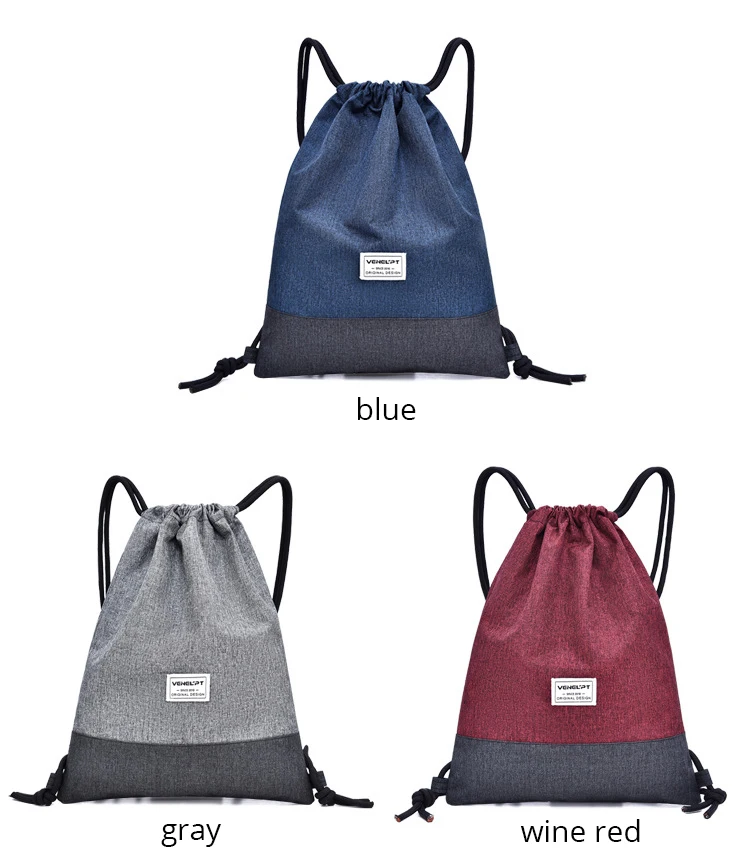 Women Men Drawstring Bags Women Canvas Backpack Beach Bag Outdoor Fitness Sport Bag Bundle Pocket Travel Softback Women Mochila