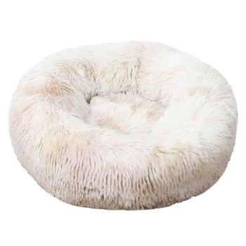 

Indoor Cat Bed Tie-Dyed Plush Winter Warm Soft Kennel Cushion Pet Supplies Mat Home Cozy Round House Small Dog Sleeping