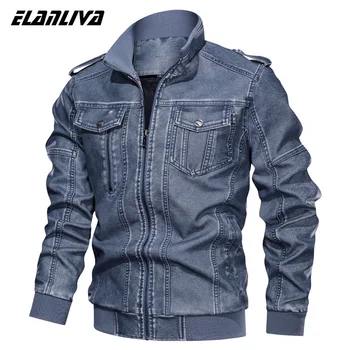 

Men's Jackets 2020 Winter New Motorcycle PU Leather Jackets Military Pilot Bomber Tactical Jacket Male Autumn Vintage Coats