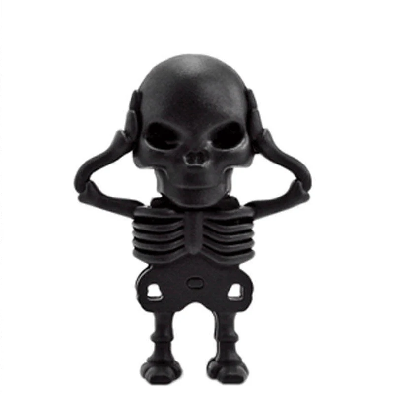 

New Usb Flash Drive 128gb Pen Drive 32gb Black Skull Skeleton Pendrive 16gb 8GB Flash Memory Stick 64GB Christmas Halloween Gift