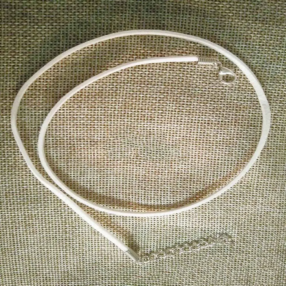 10 шт 2,7 мм замшевое кожаное ожерелье корейские кожаные шнуры с застежкой DIY ювелирные аксессуары фурнитура 45+ 5 см - Окраска металла: white