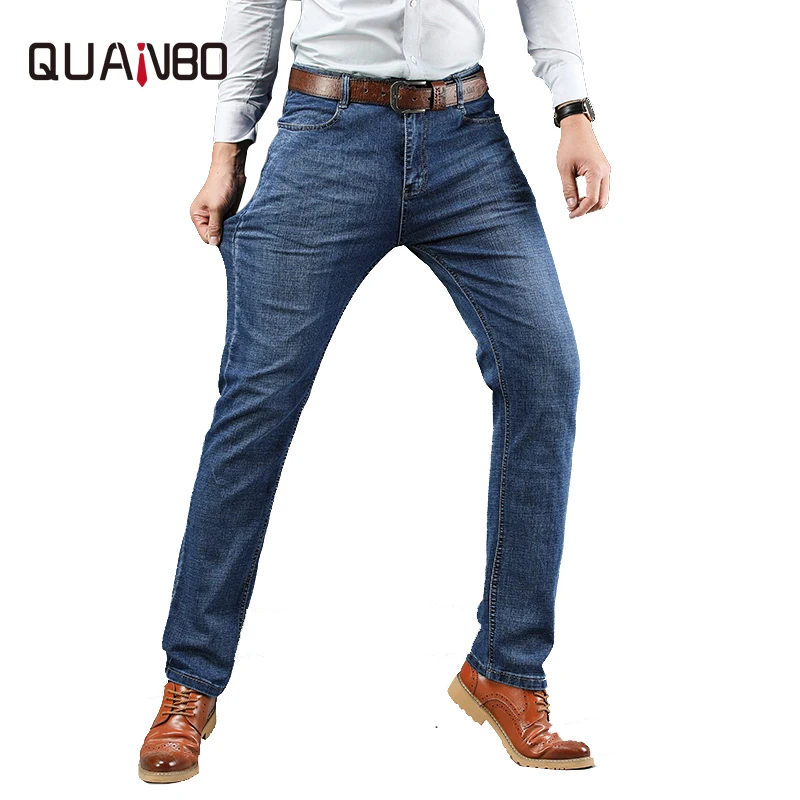 QUANBO Brand Men's Jeans 2019 Autumn New Blue Business Casual Stretch Denim Trousers Plus size 32 34 36 38 40 Pants Men Jeans QUANBO Brand Men's Jeans 2019 Autumn New Blue Business Casual Stretch Denim Trousers Plus size 32 34 36 38 40 Pants Men Jeans