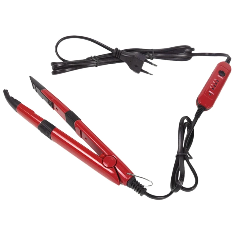 Инструмент для наращивания волос, инструмент для наращивания волос, железный соединитель, кератиновые инструменты для склеивания, Регулируемый температурный терморазъем - Цвет: Red EU plug
