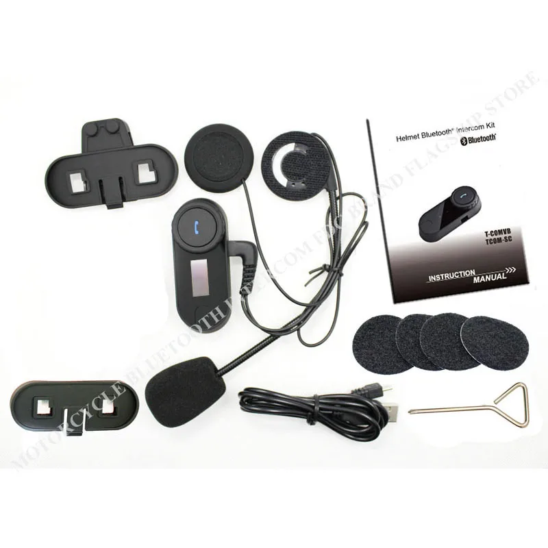 TCOM-SC W/экран BT Bluetooth мотоциклетный шлем домофон гарнитура с FM радио+ Бесплатные наушники+ кронштейн