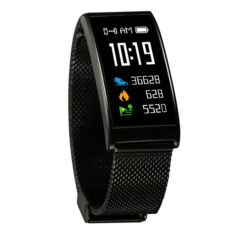 

X3 0.96 inch Screen Display Steel Watch Band Bluetooth Smart Bracelet, IP68 Waterproof Compatible with Android and iOS Phones